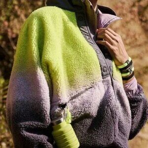 NWOT Free People Yellow Ombre Rocky Ridge Fleece Jacket S